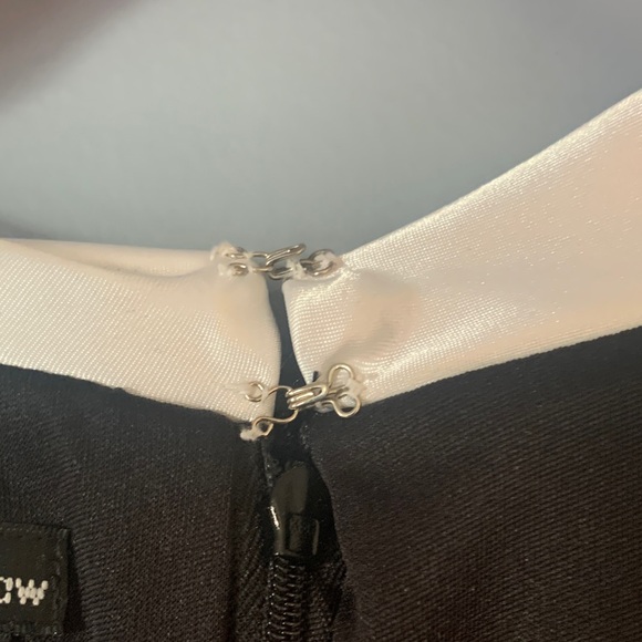 Elegant Black and White Dress with Gold Accent Tuxedo Dress Velvet Size 16 - Picture 6 of 15